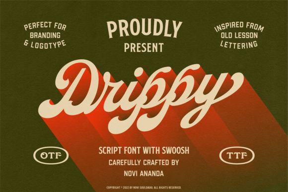 Drippy: A Vintage Display Font for Handmade Brands